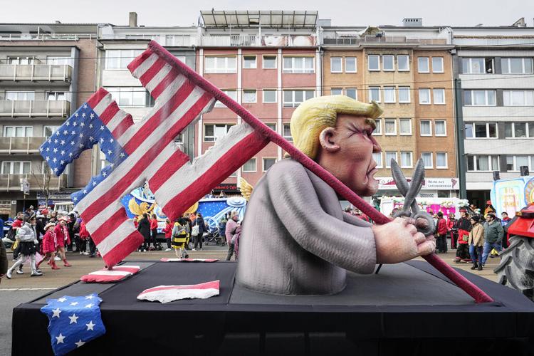 Floats at Germany's Carnival parades satirize leading political
