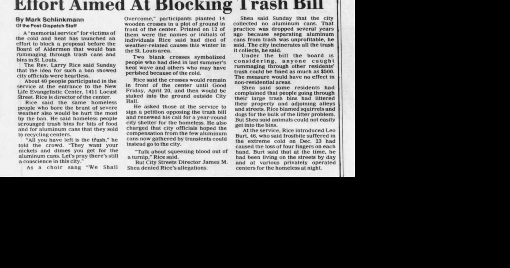 This week in '84: Larry Rice was advocating for the unhoused