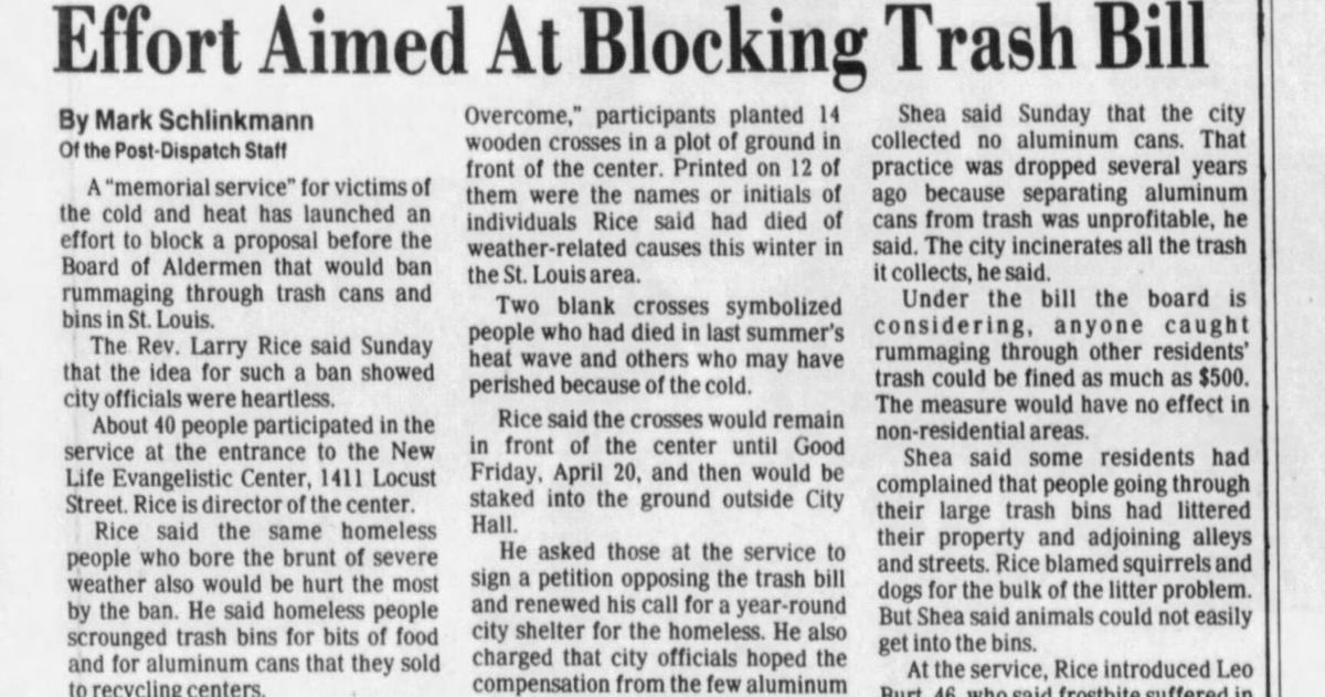 This week in '84: Larry Rice was advocating for the unhoused