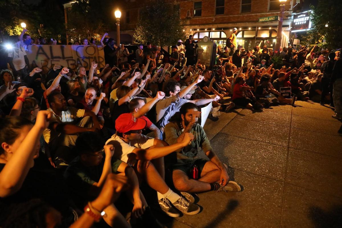 Protesters demonstrate in the Central West End