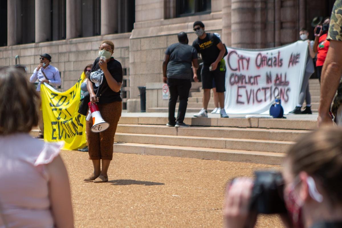 Eviction protesters at City Hall