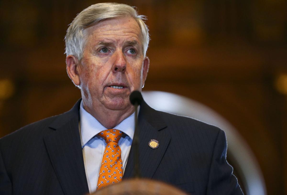 Gov. Mike Parson talks about the coronavirus and special session