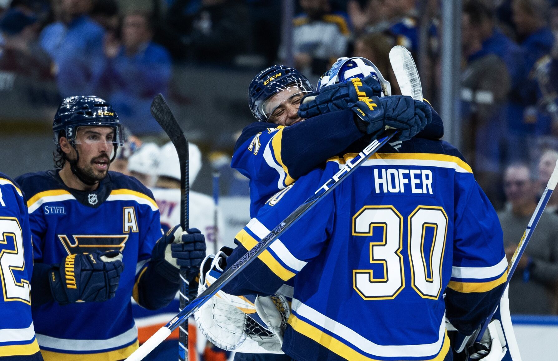 Blues Goaltender Joel Hofer Makes NHL History With Shutout, Assist In ...