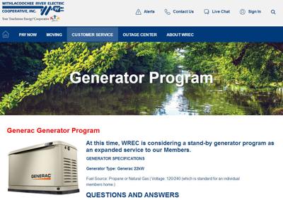Co-op to offer backup generator program, Business