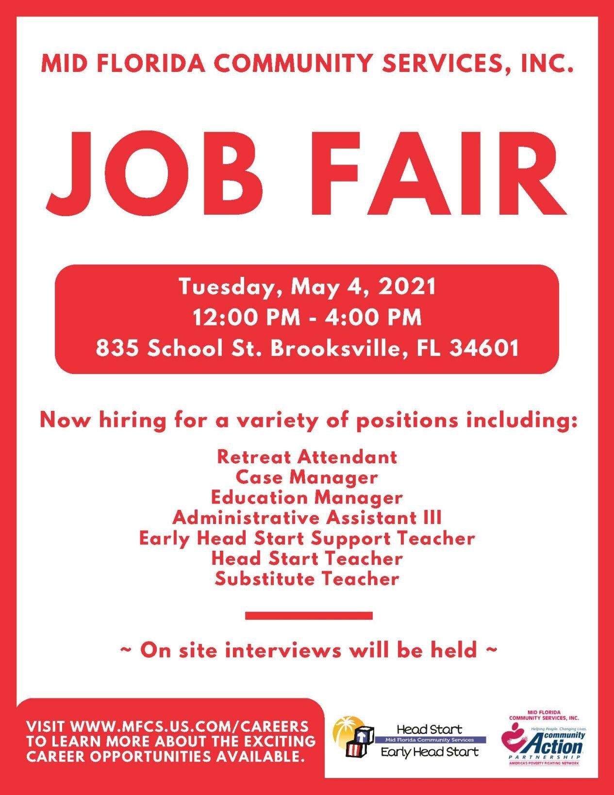 Mid Florida Community Services Job Fair May 4 News