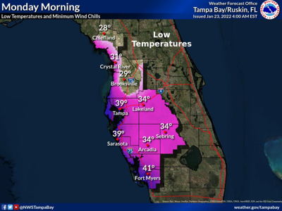 Weather service announces freeze warning for Monday morning