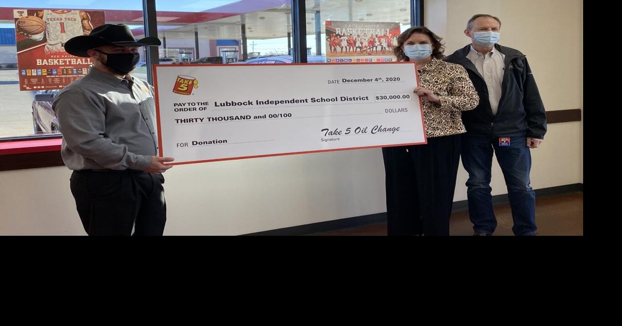 Take 5 Oil Change donates 30,000 to Lubbock ISD Local News