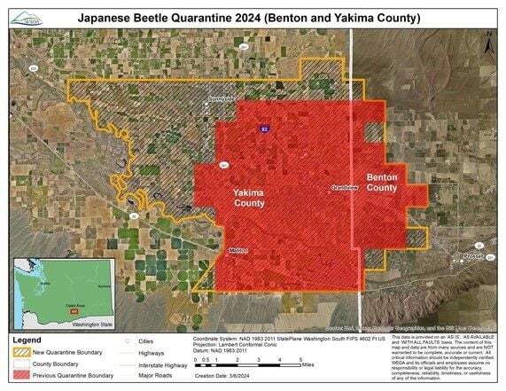 WSDA expands Japanese beetle quarantine areas in Grandview and ...