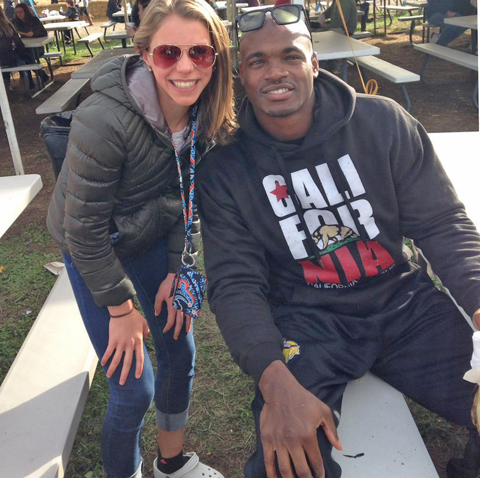 Real Adrienne Peterson meets the real Adrian Peterson, Eden Prairie Sports