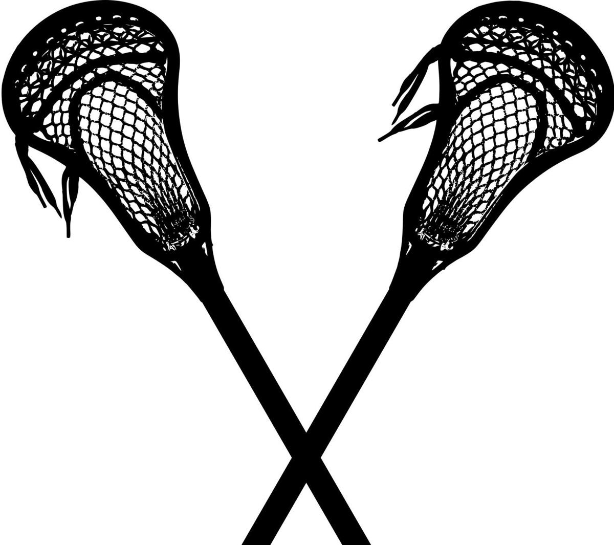 Sports Clipart: Two Split Black Crossed Lacrosse Sticks and