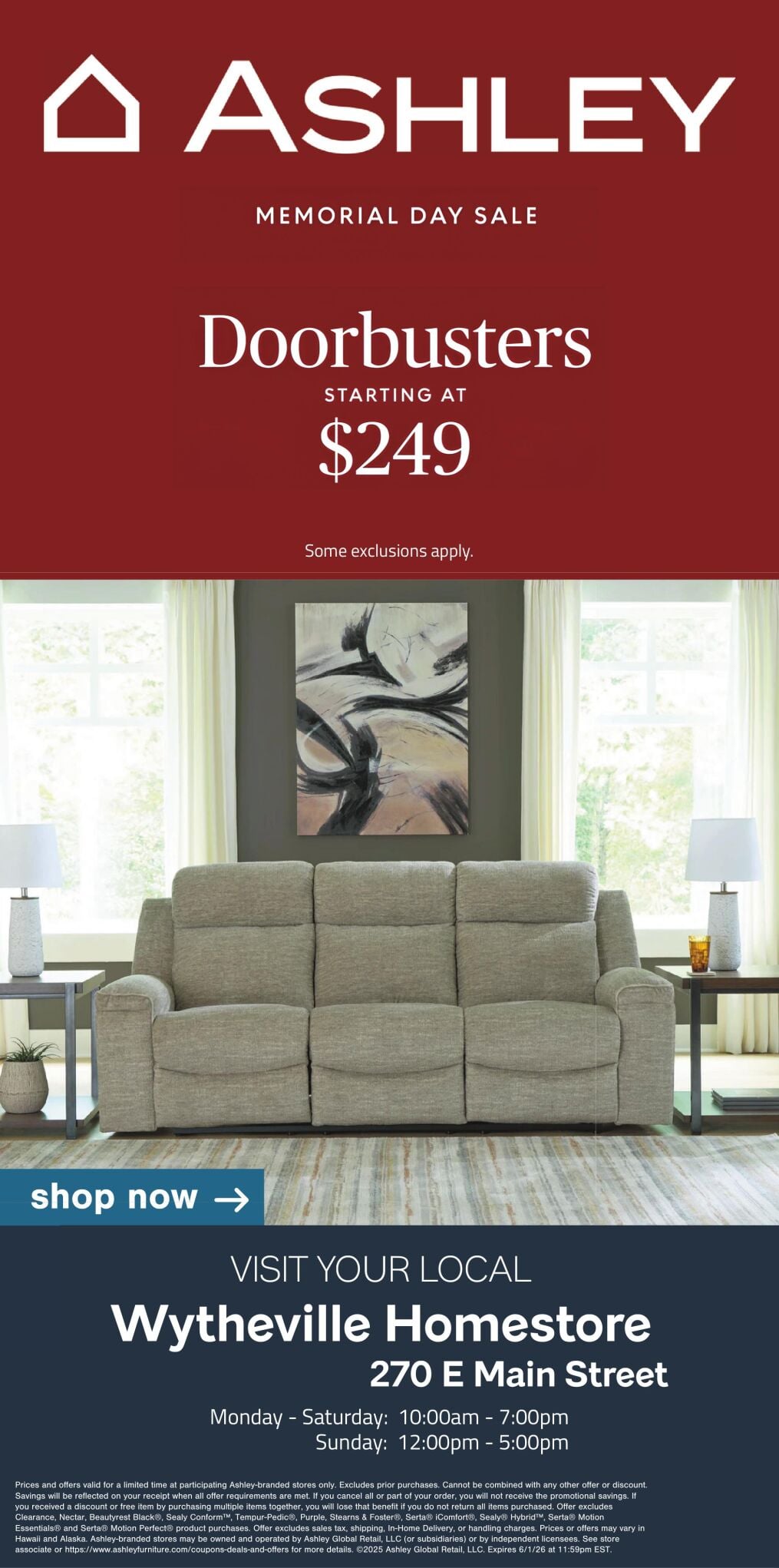 ASHLEY HOMES STORES - WYTHEVILLE