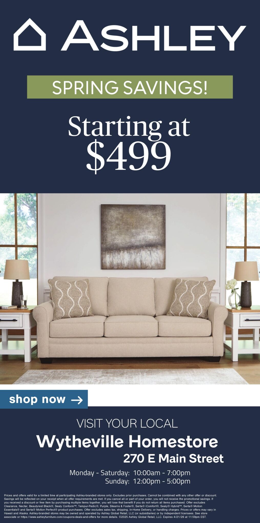 ASHLEY HOMES STORES - WYTHEVILLE