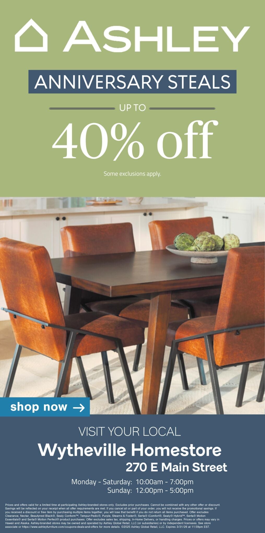 ASHLEY HOMES STORES - WYTHEVILLE