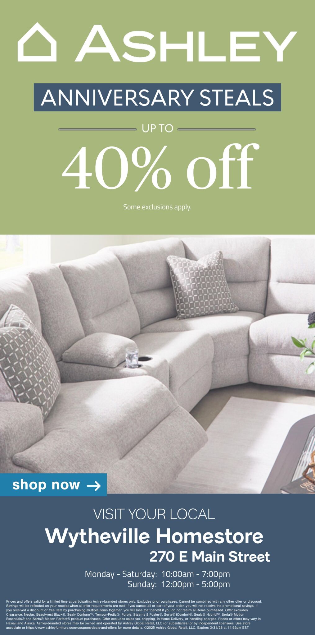 ASHLEY HOMES STORES - WYTHEVILLE