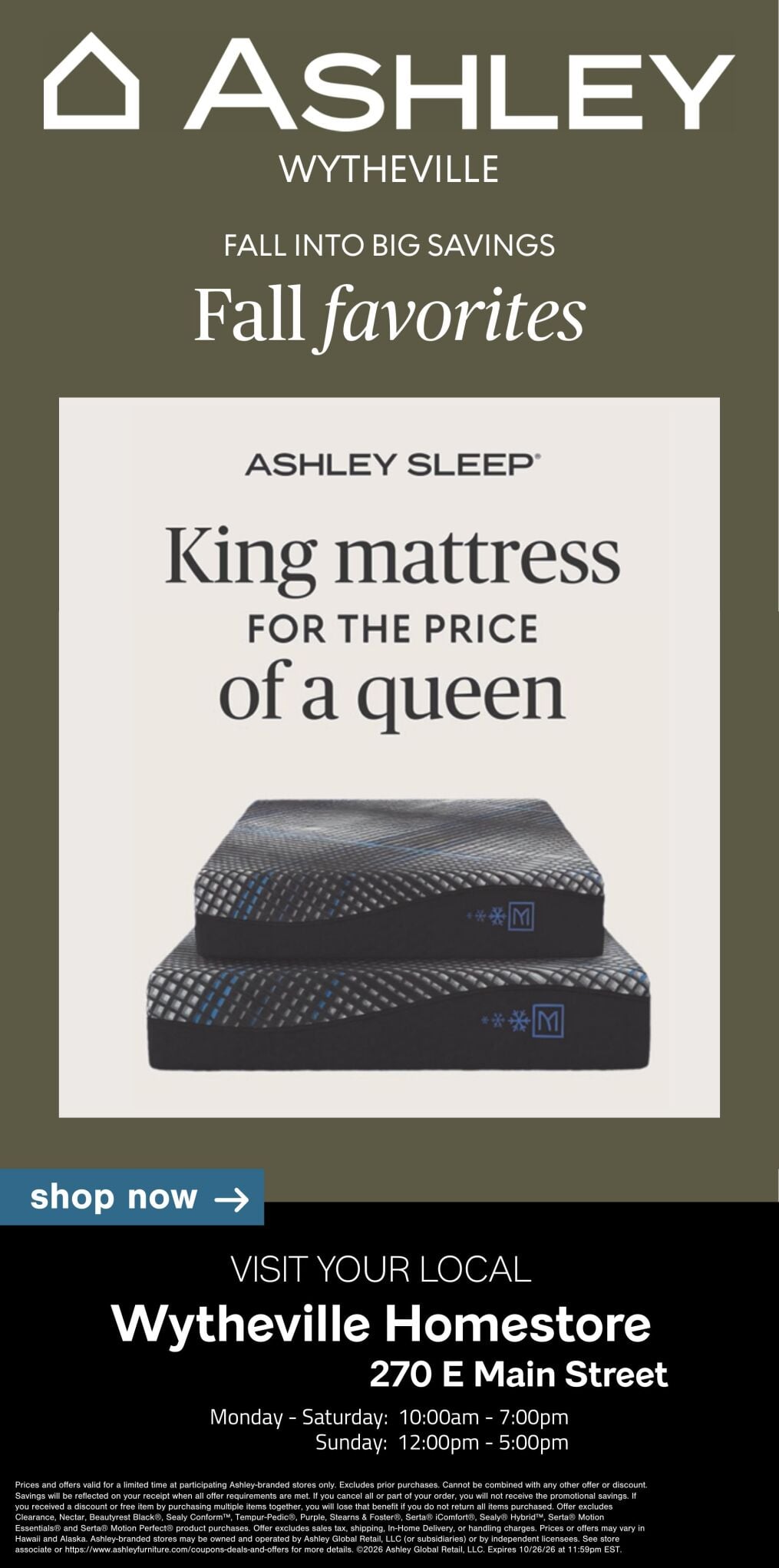 ASHLEY HOMES STORES - WYTHEVILLE