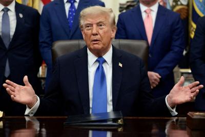 FILE PHOTO: U.S. President Trump meets with travel executives in the Oval Office at the White House in Washington