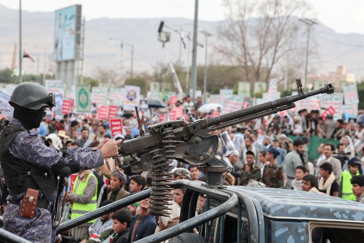 Houthi supporters rally in Sanaa
