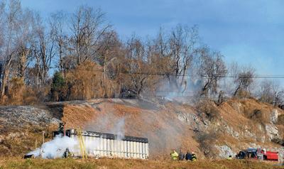 Burning truck
