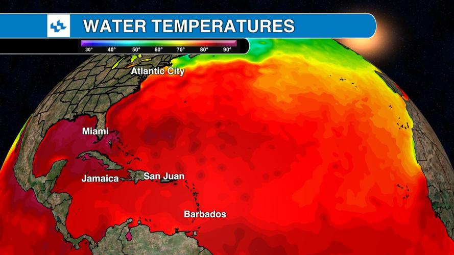 Atlantic Ocean water temperature - July 21 2023