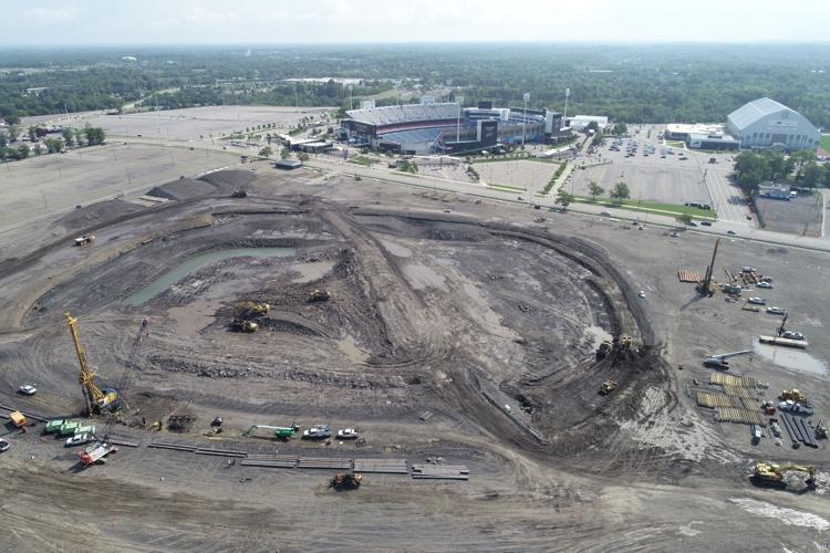 stadium construction aerial
