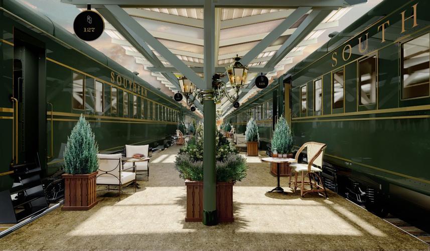 Renovated sleeping cars at the Hotel Chalet.