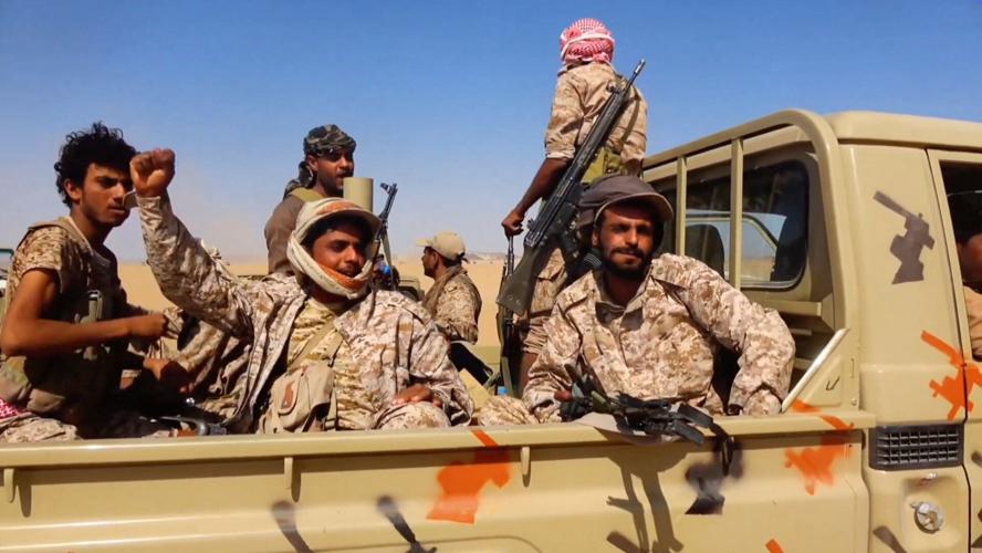 Saudi-backed Yemeni government forces clash with Yemen's Iran-aligned Houthis in a location given as near Al-Hazm
