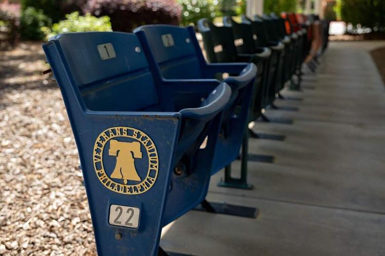 Stadium seats from Philadelphia's Veterans Stadium, the Oakland Coliseum, San Francisco's Candlestick Park and Atlanta Stadium in Dusty Baker's collection at his Granite Bay home on Wednesday, June 3, 2026.