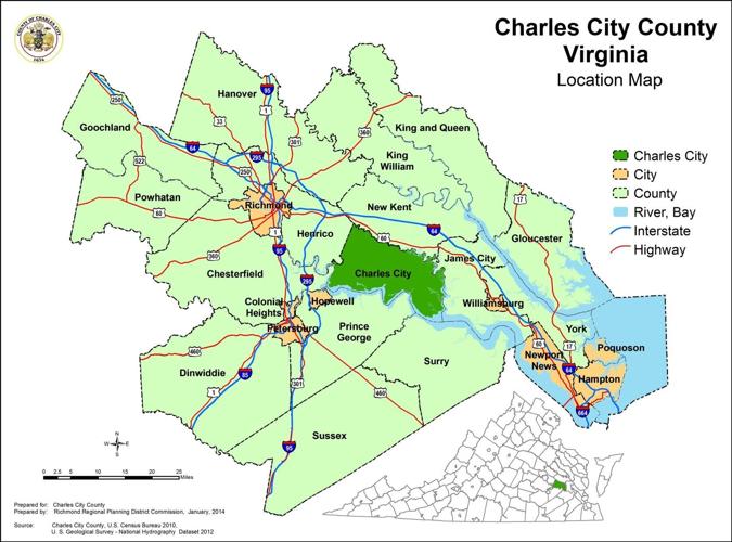 Charles City County map