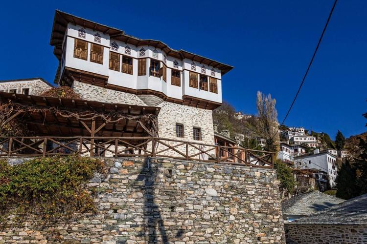 One of the impressive buildings in the village of Makrinitsa in Greece's Pilion mountains.