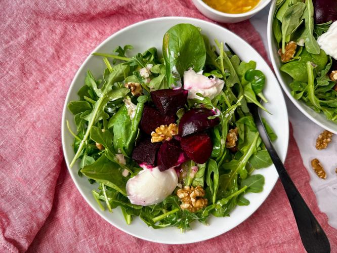 Roasted beet and burrata salad