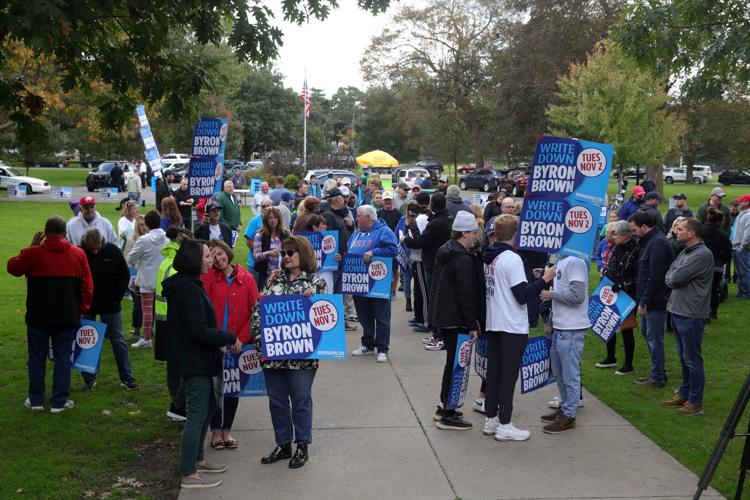 Brown supporters at early voting rally