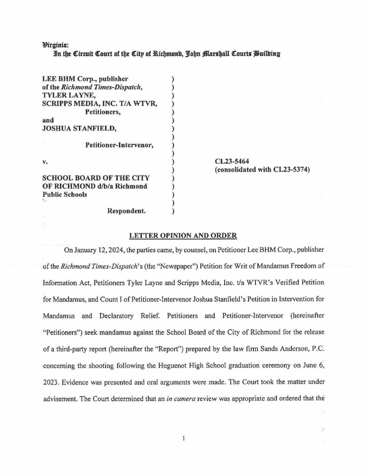 Decision on RPS Investigation