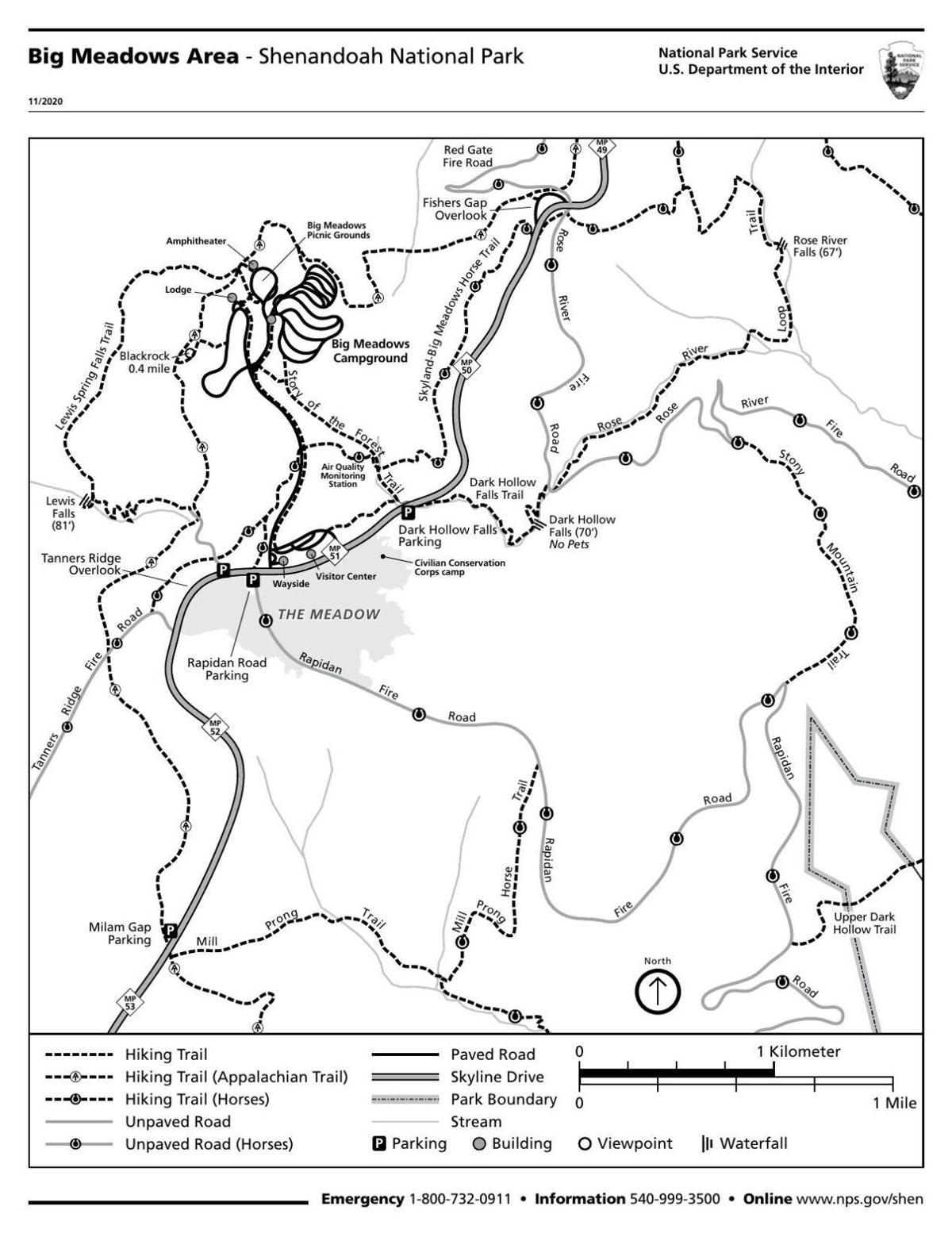 Big Meadows Trail map