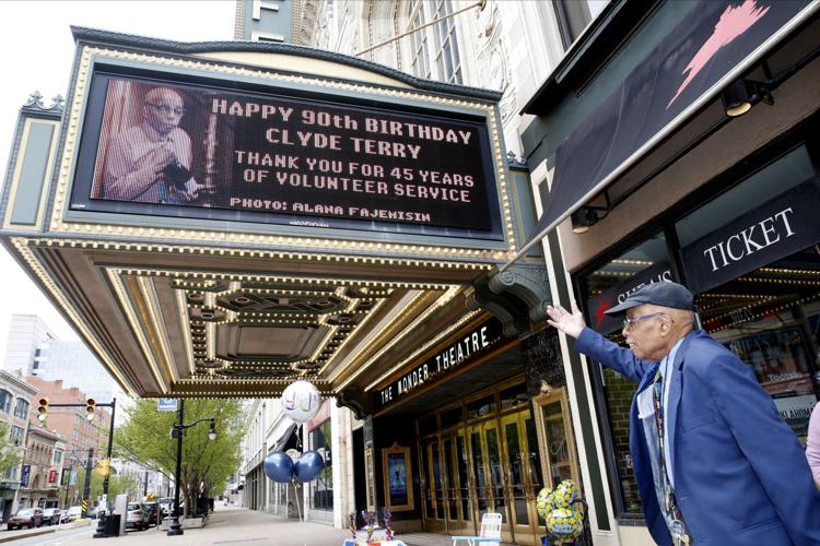 Clyde Terry on the Shea's marquee