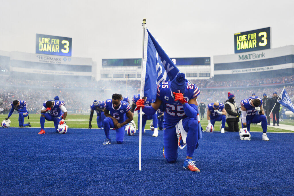 Bills safety Hamlin back in Buffalo to resume recovery