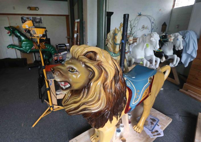 Buffalo Heritage Carousel restoration team's work in progress