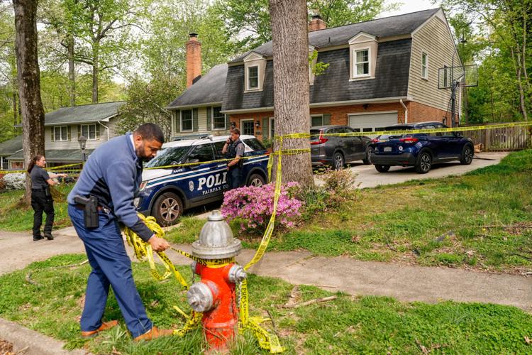 Police at the home of former Virginia Lieutenant Governor Justin Fairfax, after he shot and killed his wife Cerina Fairfax and himself, according to police