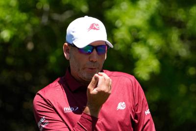 Apr 9, 2026; Augusta, Georgia, USA; Sergio Garcia prepares to tee off on the fifth hole during the first round of the Masters Tournament at Augusta National Golf Club. Mandatory Credit: Katie Goodale-Imagn Images