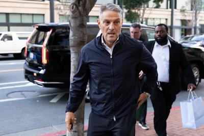CEO of TKO Group Holdings, Inc. Ariel Emanuel arrives to court at the Ronald V. Dellums Federal Building on April 29, 2026, in Oakland, California.