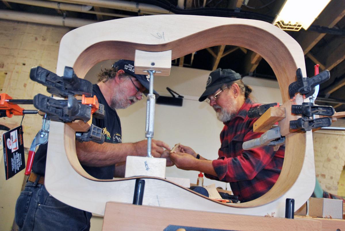 Guitarmaking students learn from Wayne Henderson at Marion school