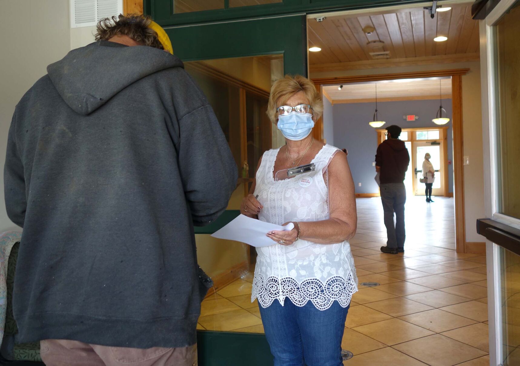 Check-in at Floyd vaccination clinic