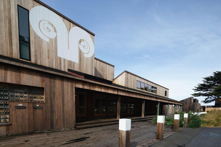 The ram's horns at the Sea Ranch Lodge was designed by artist Barbara Stauffacher Solomon on Wednesday, March 30, 2022.