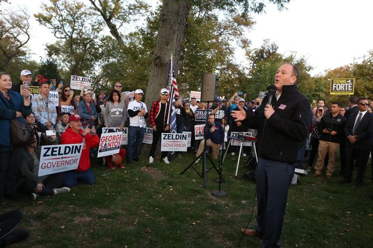 Addressing the crowd