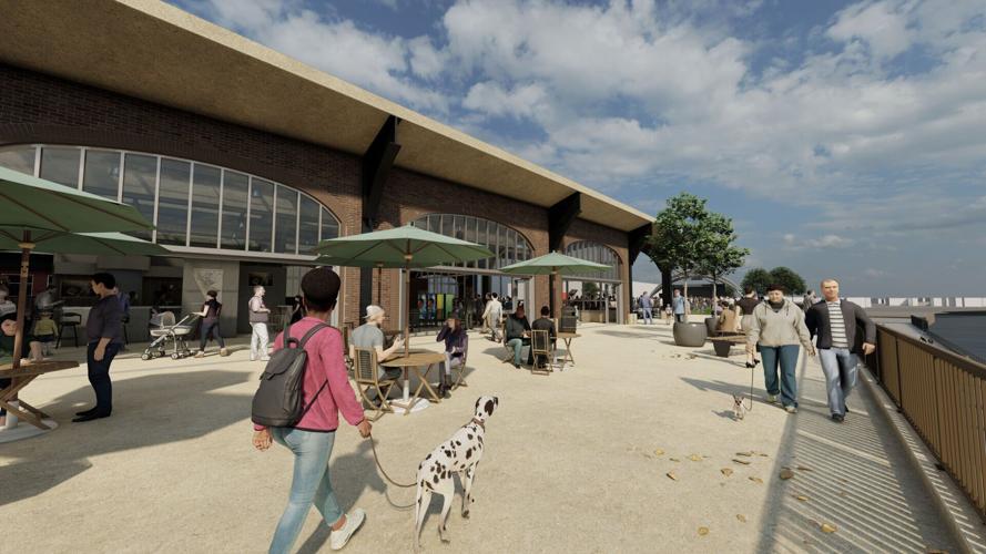 DL&W rendering exterior Delaware, Lackawanna and Western Railroad Terminal