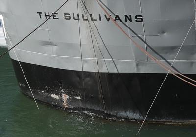 The USS The Sullivans Taking on Water