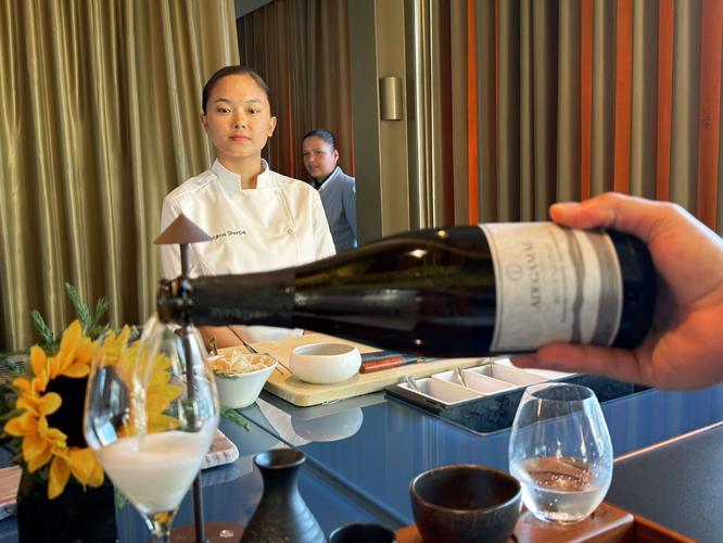 Ngima Sherpa, wine pouring, Nikkei at The Reserve, Savoy Palace, Madeira.