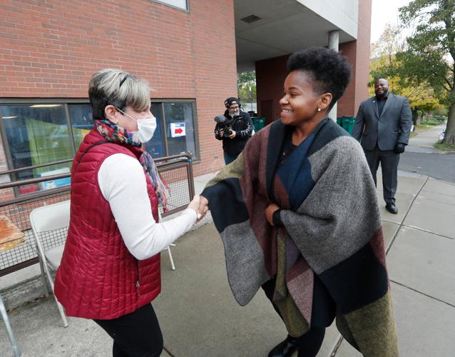 India Walton campaigning