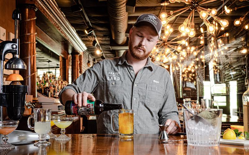 Bourbon maple fizz action