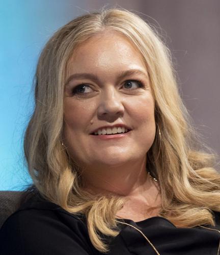 Author Colleen Hoover during a panel discussion at the fourth annual Book Bonanza charity event at the Gaylord Texan Resort in Grapevine, Texas, on June 23, 2023.