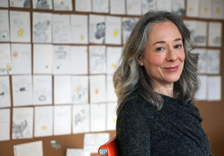 Sara Levine sits in home writing space on Jan. 9, 2026, in Evanston.